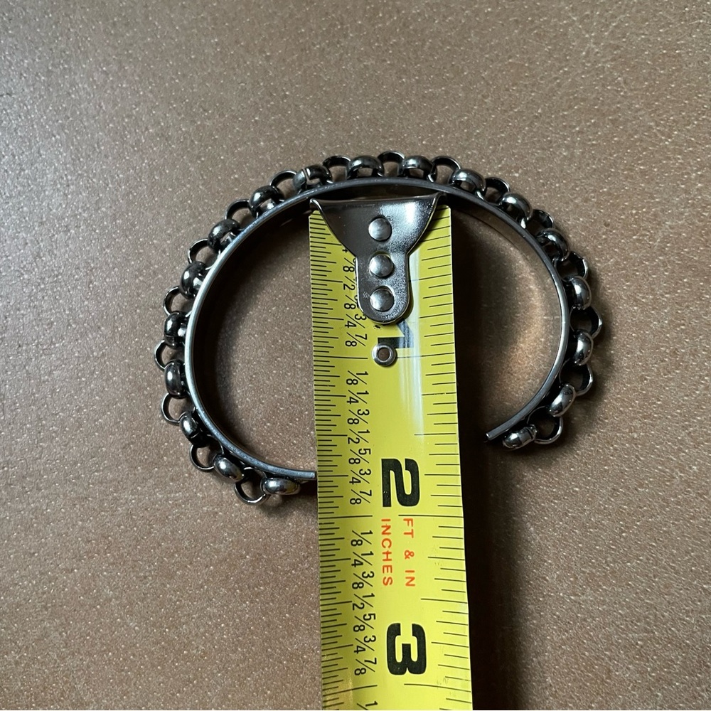 Elizabeth Cole chain cuff bracelet bangle silver layering minimal - Picture 7 of 8